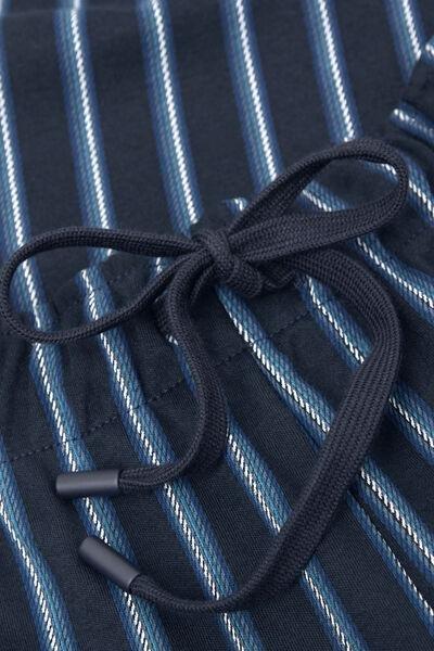 Navy Stripes Print Cotton Pyjama Bottoms, Midnight Blue/denim Blue Stripes, large image number 4