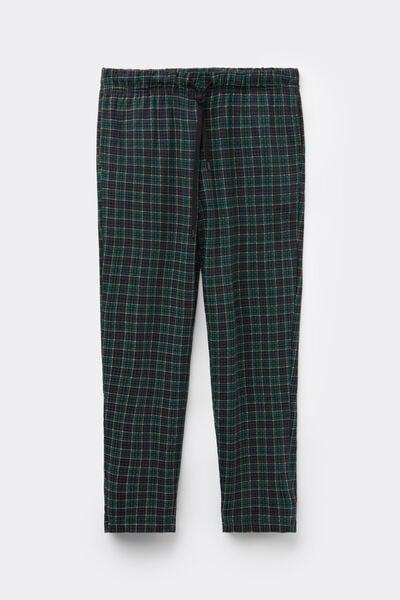 Green Check Print Cotton Pyjama Bottoms, B601_967J, large image number 2