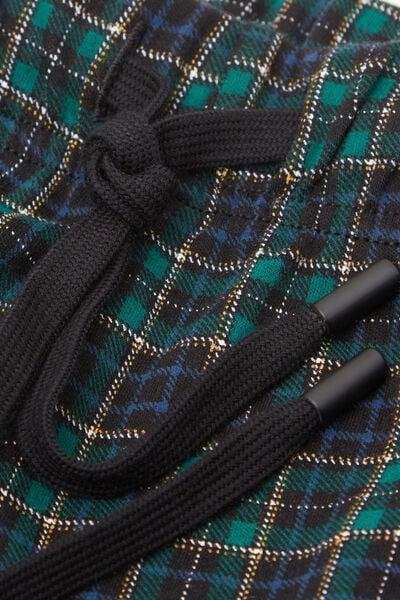 Green Check Print Cotton Pyjama Bottoms, B601_967J, large image number 4