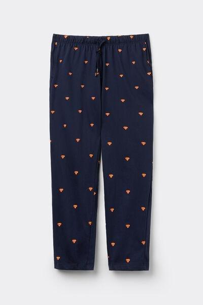 Navy Printed Pants, , large image number 2