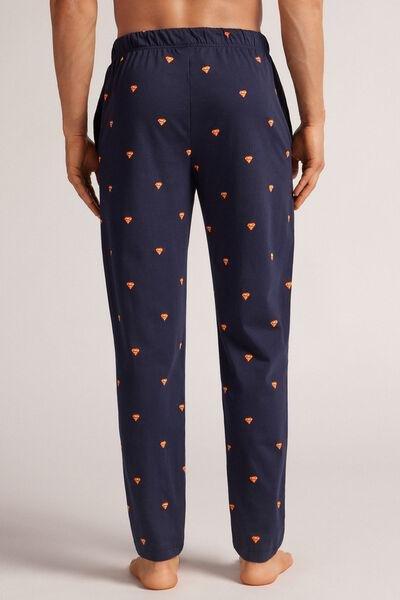 Navy Printed Pants, , large image number 3