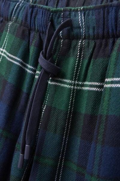 Green Check Print Brushed Cotton Pyjama Bottoms, B601_986J, large image number 4