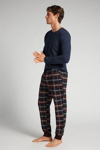 Red Check Print Cotton Pyjama Bottoms, B601_989J, medium