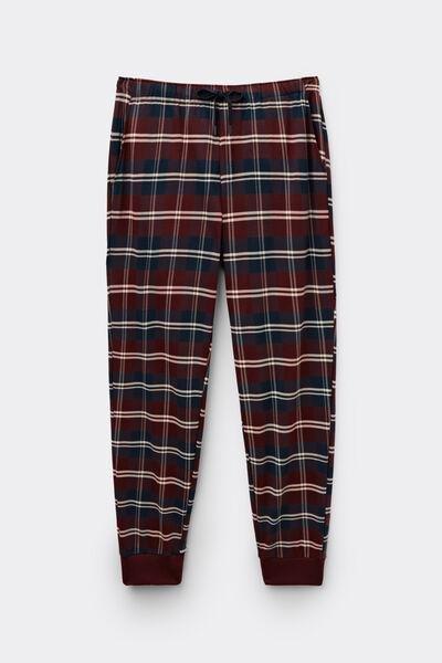 Red Check Print Cotton Pyjama Bottoms, B601_989J, large image number 2