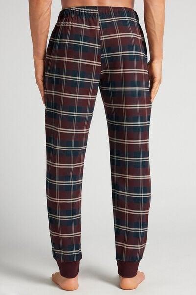 Red Check Print Cotton Pyjama Bottoms, B601_989J, large image number 3