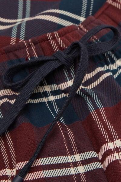 Red Check Print Cotton Pyjama Bottoms, B601_989J, large image number 4