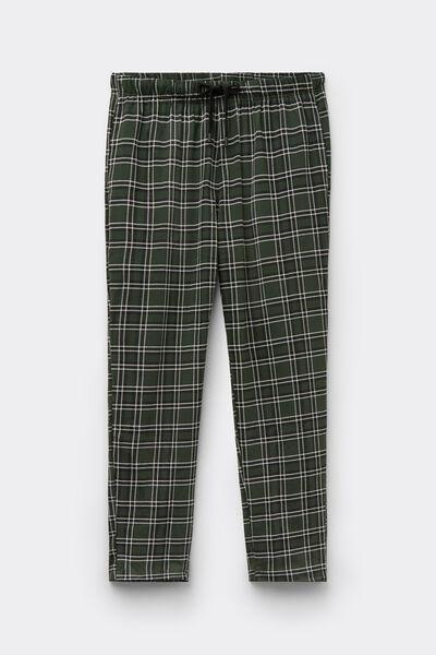 Green Check Print Cotton Pyjama Bottom, B601_074K, large image number 2