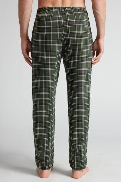 Green Check Print Cotton Pyjama Bottom, B601_074K, large image number 3