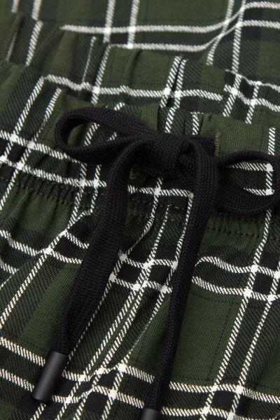 Green Check Print Cotton Pyjama Bottom, B601_074K, large image number 4
