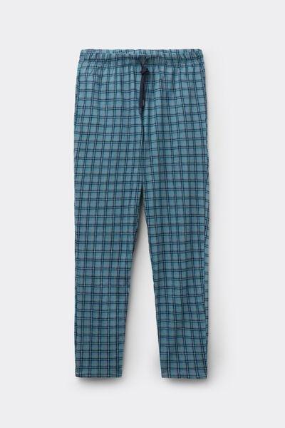 Blue Check Print Cotton Pyjama Bottom, B601_075K, large image number 2