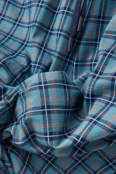 Blue Check Print Cotton Pyjama Bottom, B601_075K, large image number 4