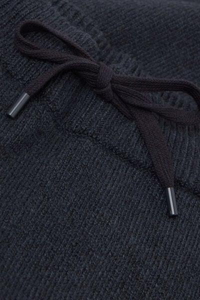 Navy Long Tricot Cotton Pyjama Bottom, Midnight Blue, large image number 4