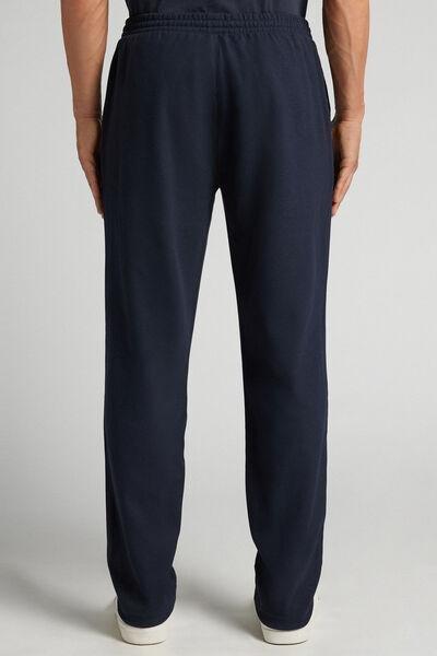 Navy Long Cloth Effect Fabric Pants, B601_011K, large image number 3