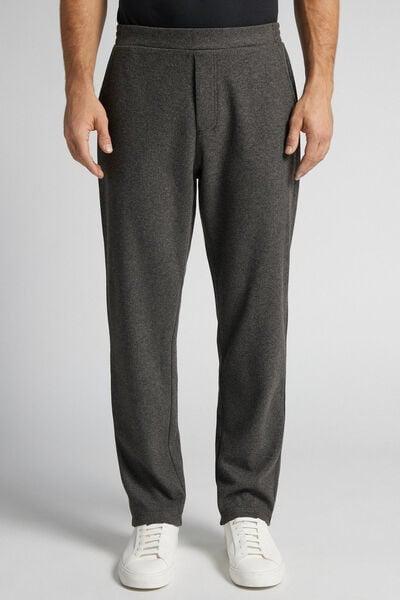 Grey Long Cloth Effect Fabric Pants, B601_996J, large image number 0