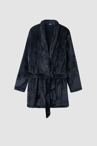Blue Fleece Dressing Gown, , large image number 2
