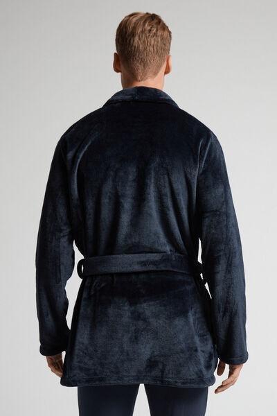 Blue Fleece Dressing Gown, , large image number 3