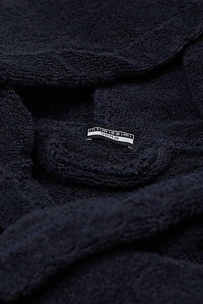 Blue Terry Cotton Gown, Midnight Blue, large image number 4