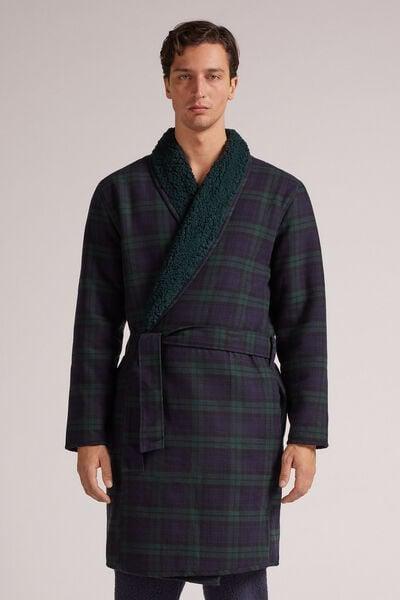 Blue Double Face Dressing Gown, B601_734J, large image number 0