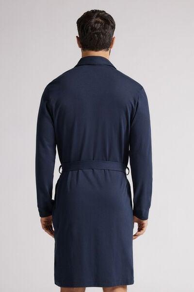 Navy Long Dressing Gown, Midnight Blue, medium