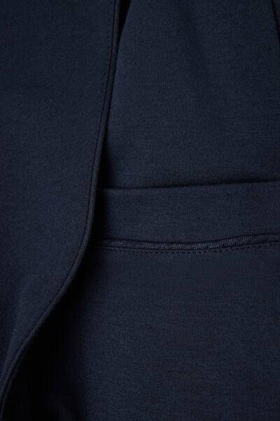 Navy Long Dressing Gown, Midnight Blue, large image number 4