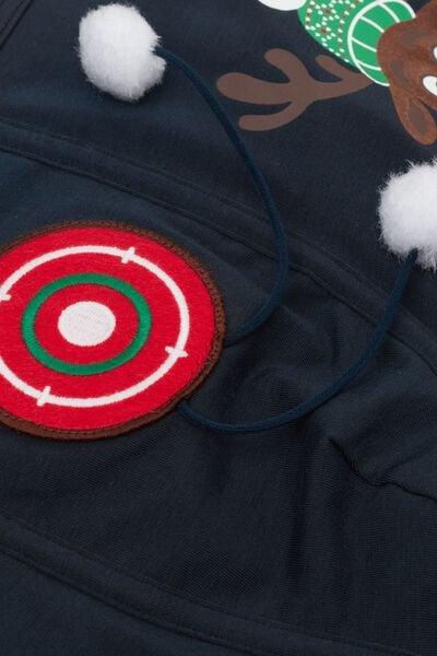 Blue - 800 - Midnight Blue Superior Cotton Boxers with Reindeer Print, Midnight Blue, large image number 4