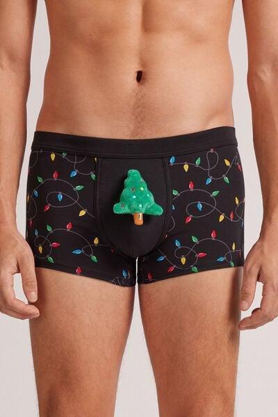 Black Christmas Lights Superior Cotton Boxers, , large image number 0