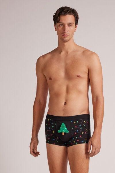 Black Christmas Lights Superior Cotton Boxers, , large image number 1
