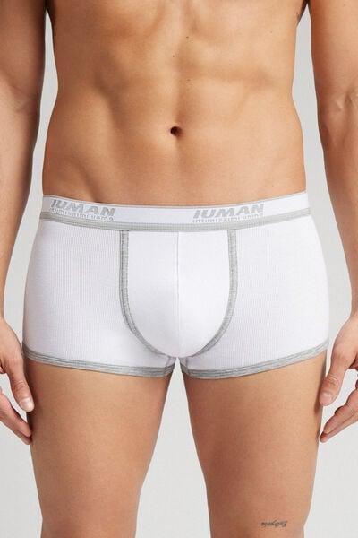 White Ribbed Boxers, , large image number 0