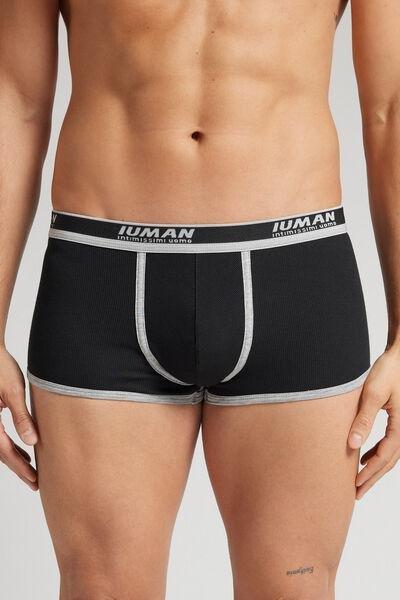 Black Ribbed Boxers, , large image number 0