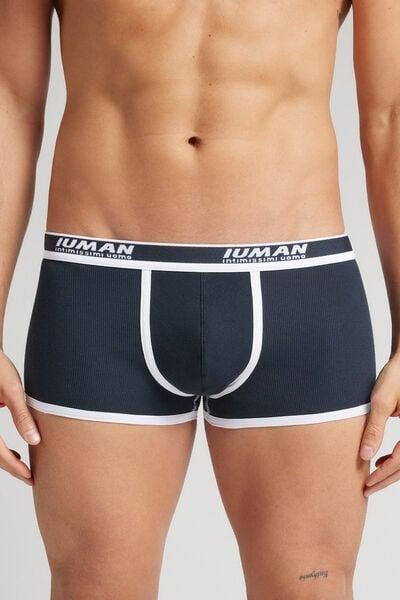 Navy Ribbed Boxers, , large image number 0