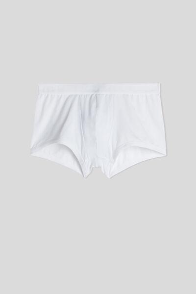 White Boxer Microfibre Shorts With Logo, , large image number 2