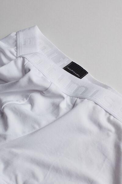 White Boxer Microfibre Shorts With Logo, , large image number 4
