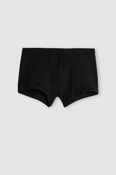 Black Boxer Microfibre Shorts With Logo, , large image number 2