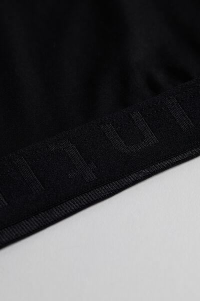 Black Boxer Microfibre Shorts With Logo, , large image number 4