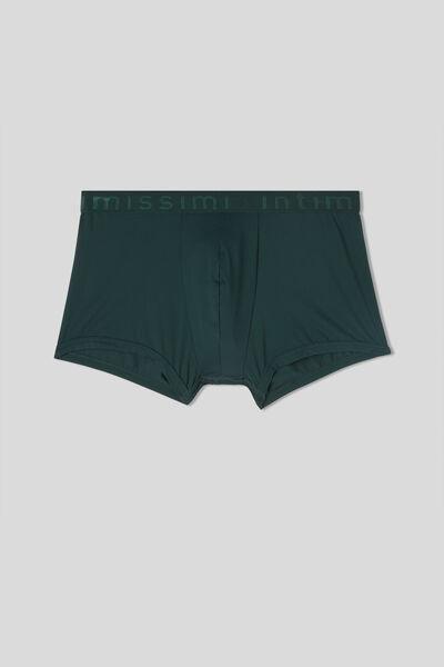 Green Boxer Microfibre Shorts With Logo, , large image number 2