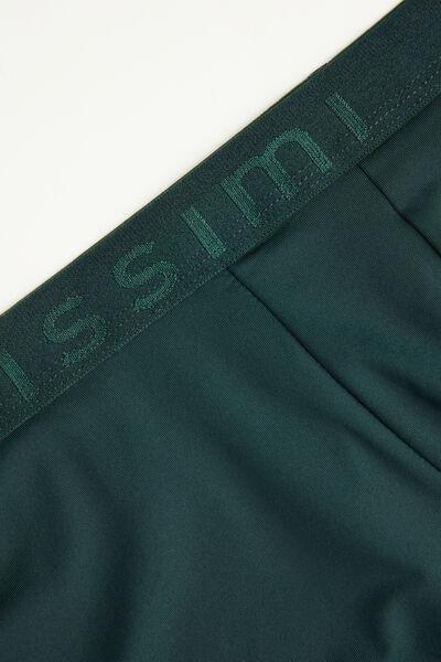 Green Boxer Microfibre Shorts With Logo, , large image number 4