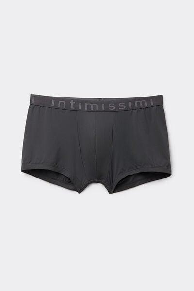Grey Microfibre With Logo Boxer Shorts, , large image number 2