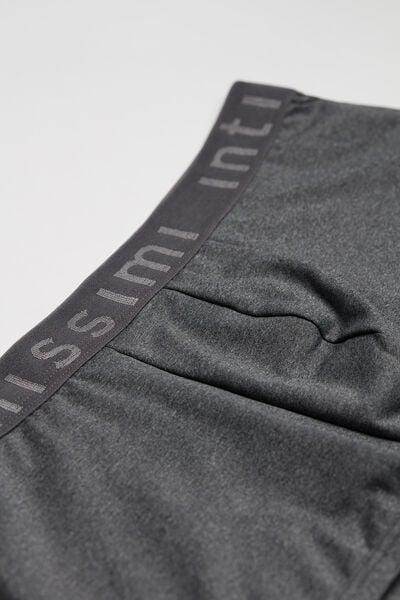 Grey Boxer Microfibre Shorts With Logo, Graphite Grey Blend, large image number 4