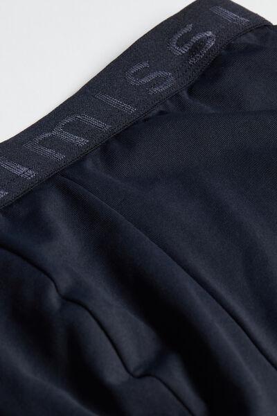 Blue Boxer Microfibre Shorts With Logo, , large image number 4
