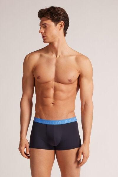 Navy Elastic Boxer Shorts, , large image number 1
