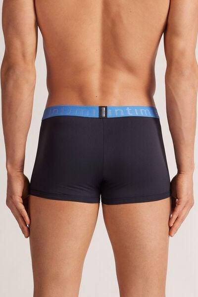 Navy Elastic Boxer Shorts, , large image number 3