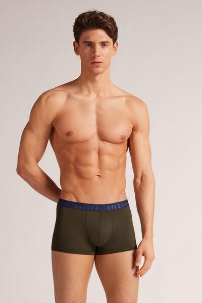 Green Elastic Boxer Shorts, , large image number 1