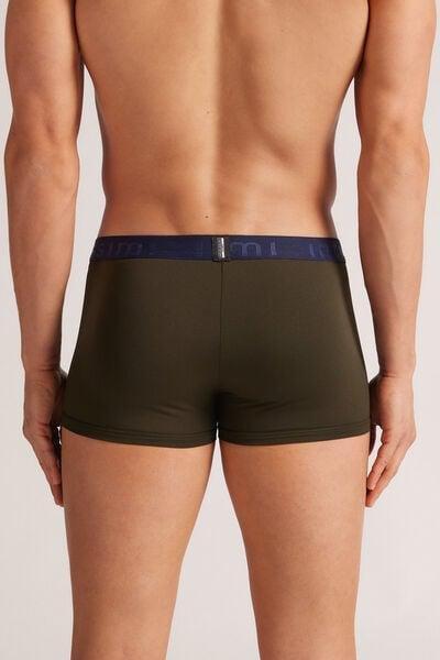 Green Elastic Boxer Shorts, , large image number 3