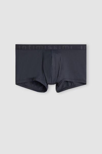 Grey Boxer Microfibre Shorts With Logo, , large image number 2