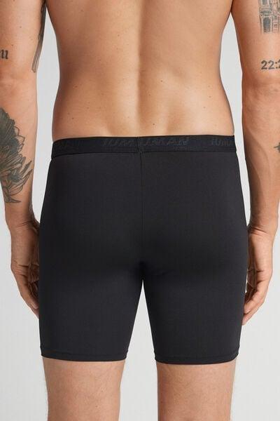 Black Long Microfibre Boxers, Black, large image number 3