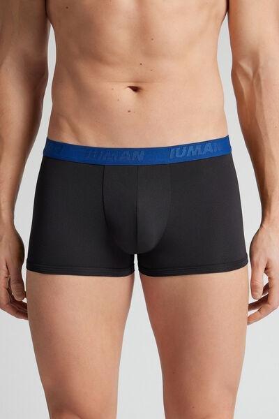Black Embroidered Marino Microfibre Boxers, B601_101K, medium