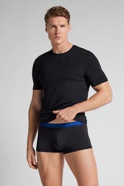 Black Embroidered Marino Microfibre Boxers, B601_101K, medium