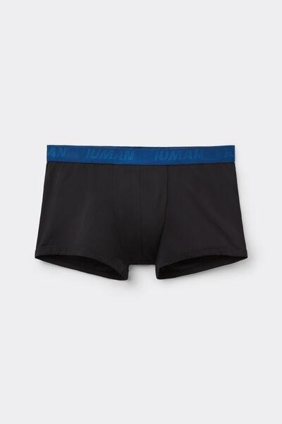 Black Embroidered Marino Microfibre Boxers, B601_101K, medium