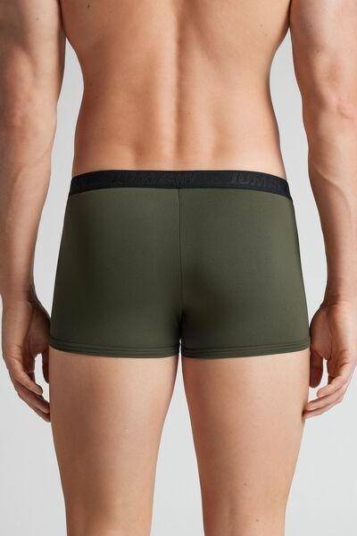 Green Embroidered Marino Microfibre Boxers, B601_102K, large image number 3