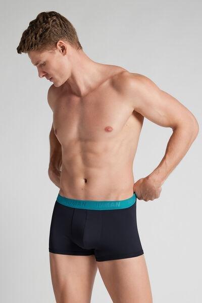 Navy Embroidered Marino Microfibre Boxers, B601_103K, medium